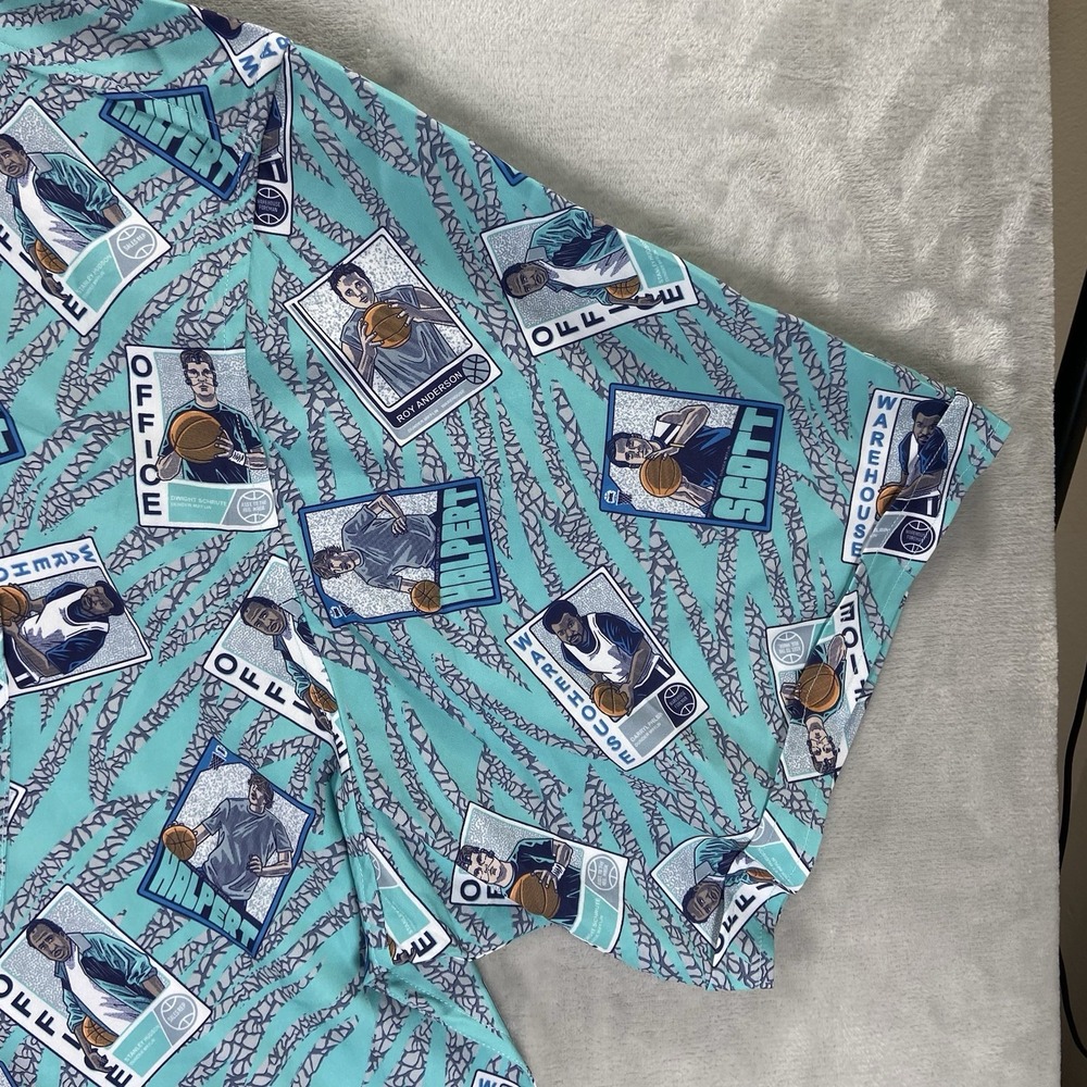 RSVLTS Shirt men's 4XL The Office x Roosevelts Button Down Basketball Cards NWT - Picture 9 of 13